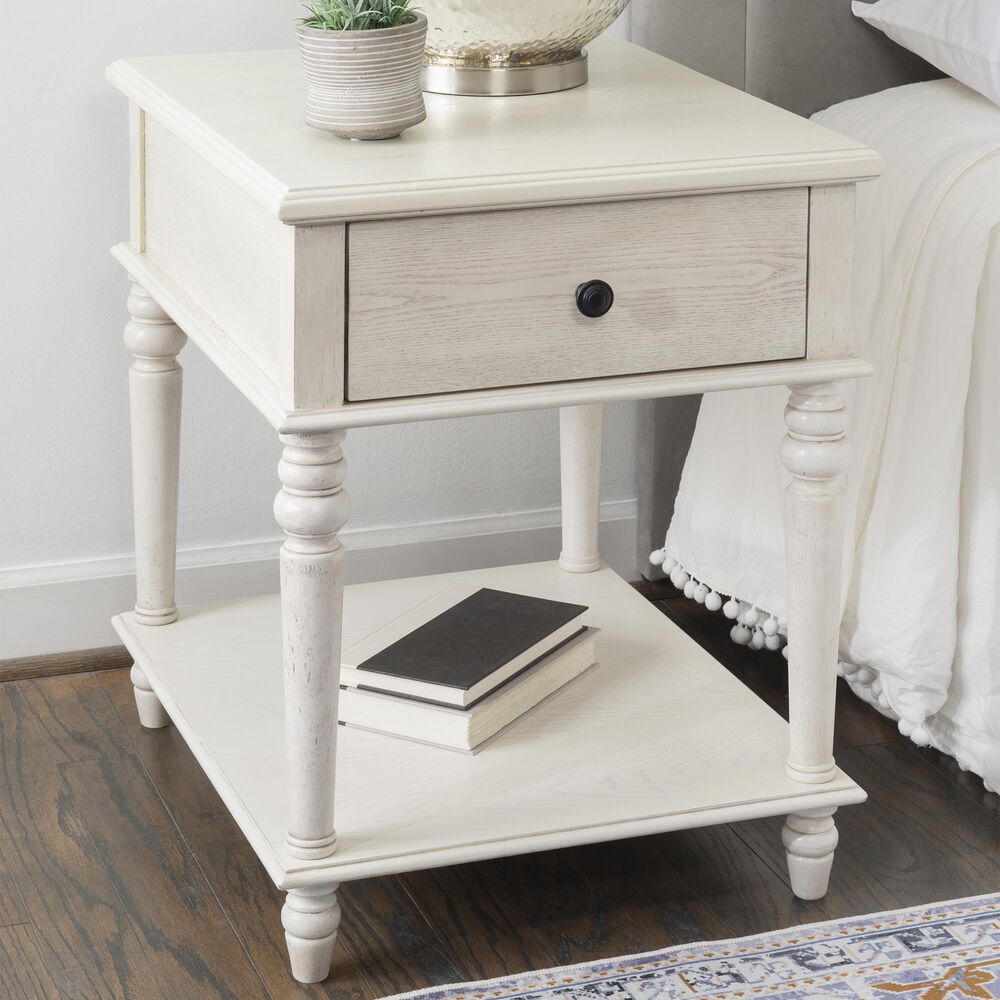 Linon Home Decor Mcghie Side Table in White, , large
