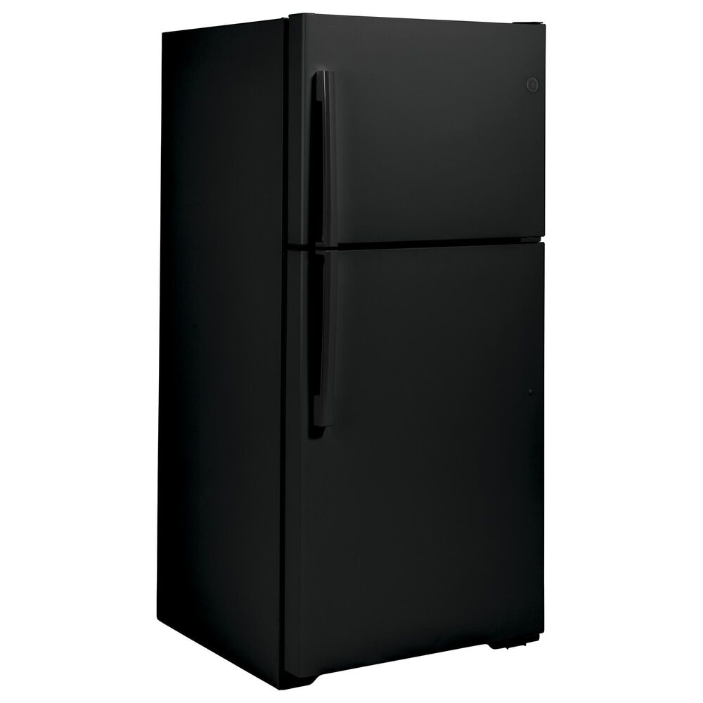 GE Appliances 19.2 Cu. Ft. Top Freezer Refrigerator Energy Star with Reversible Door in Black, , large