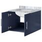 Lexora Home Geneva 24" Single Bathroom Vanity in Navy Blue with 2 cm White Carrara Marble Top and Rectangular Sink, , large