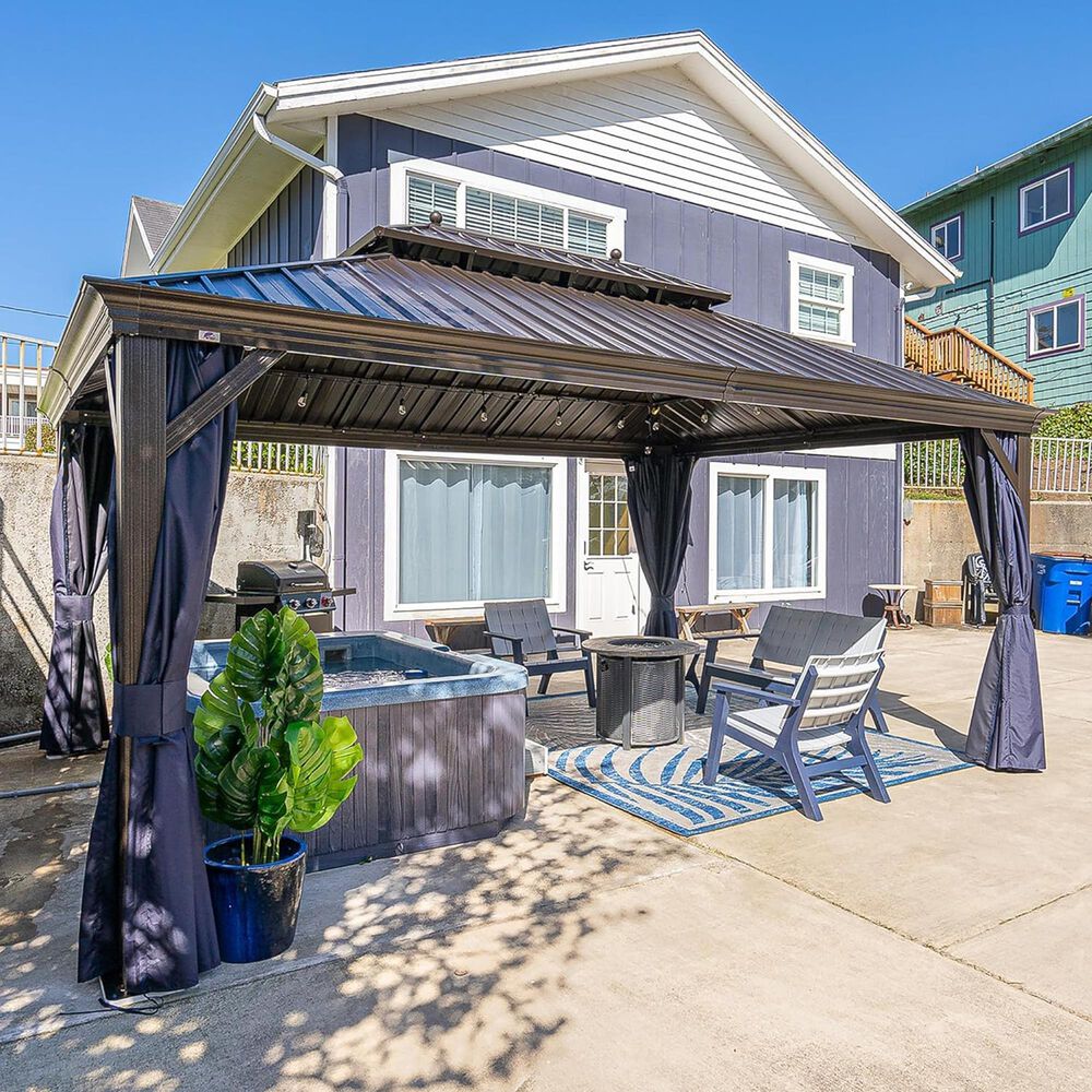 HOMLUX 12'X16' Hardtop gazebo with double roof in Bronze, , large