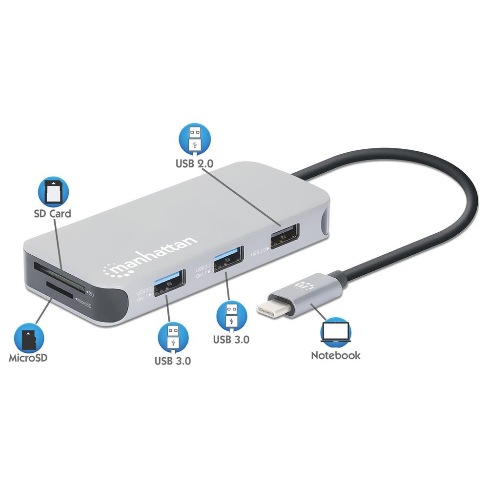 Manhattan USB-C 8-In-1 Docking Station with Power Delivery, , large