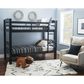 Linon Home Decor Levi Twin Over Twin Bunk Bed in Black, , large
