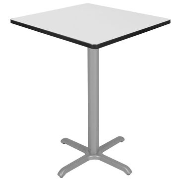 Regency Global Sourcing Cain 30" Adjustable Square Table with X-Base in White and Grey - Table Only, , large