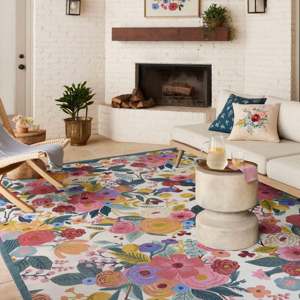 Rifle Paper Co. x Loloi Perennial Garden Party 7&#39;10&quot; x 11&#39;2&quot; Rose and Multicolor Area Rug, , large