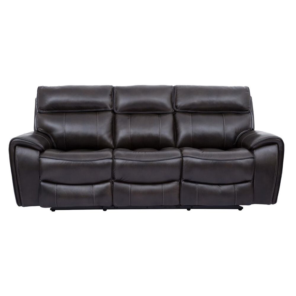 Oxford Furniture Leather Power Reclining Sofa with Power Headrest in Fossil, , large