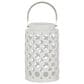 Maple and Jade 11" Circles Decorative Indoor/Outdoor Decorative Candle Lantern in Polished White and Silver, , large