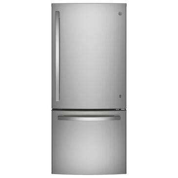 GE Appliances 21 Cu. Ft. Bottom-Freezer Refrigerator with Optional Icemaker in Fingerprint Resistant Stainless Steel, , large