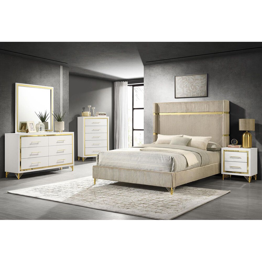 Pacific Landing Lucia 5-Piece Queen Bedroom Set in Beige, , large