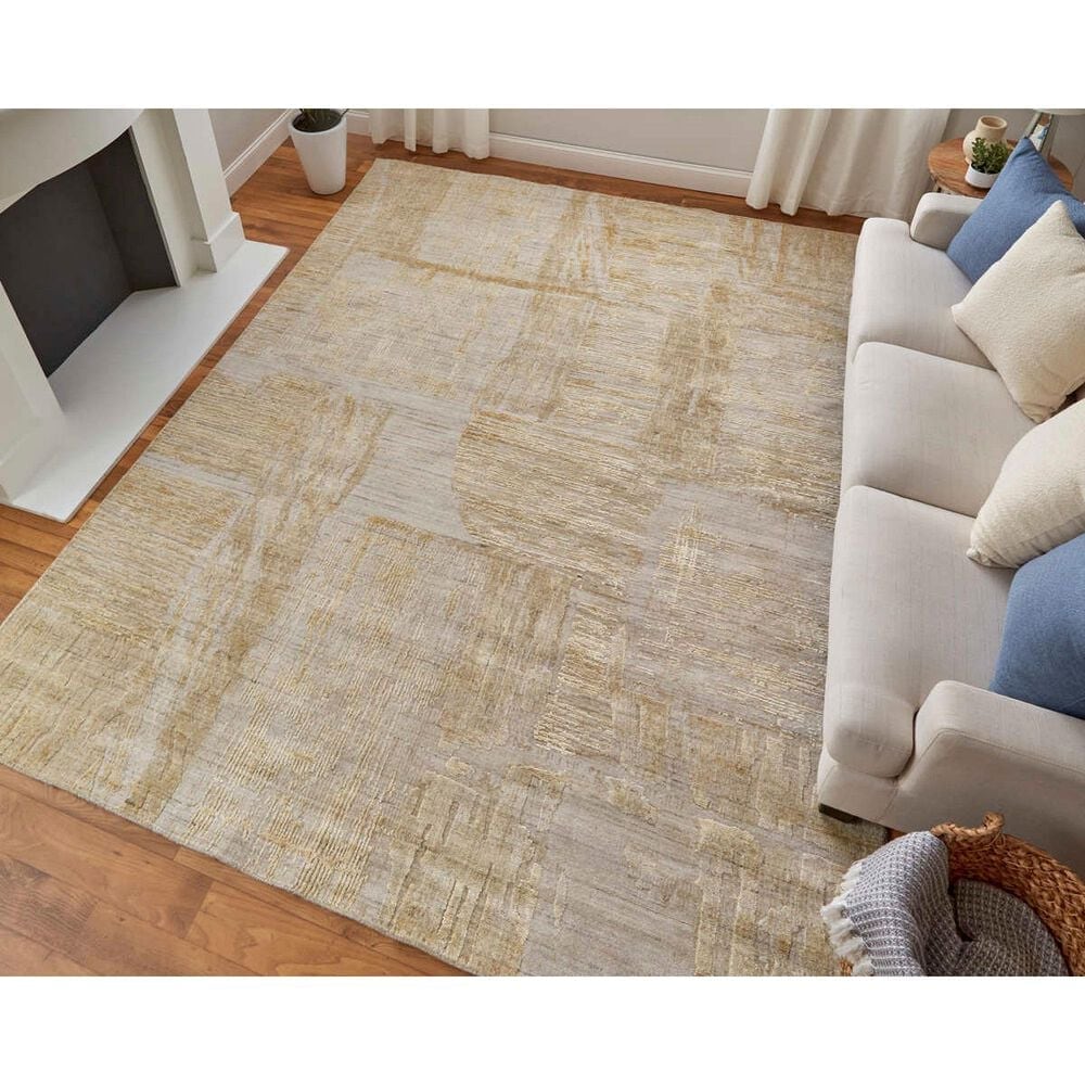 Feizy Eastfield 69FTF 8&#39; x 10&#39; Gold and Ivory Area Rug, , large