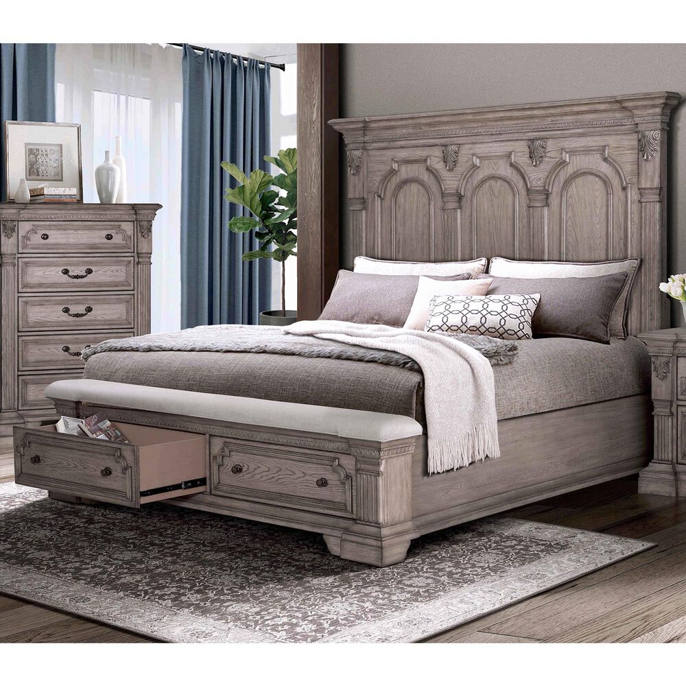Sasha Lee Queen Storage Bed in Light Taupe, , large