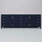 Lexora Home Jacques 84" Double Bathroom Vanity in Navy Blue with 2 cm White Quartz Top and Rectangular Sinks, , large