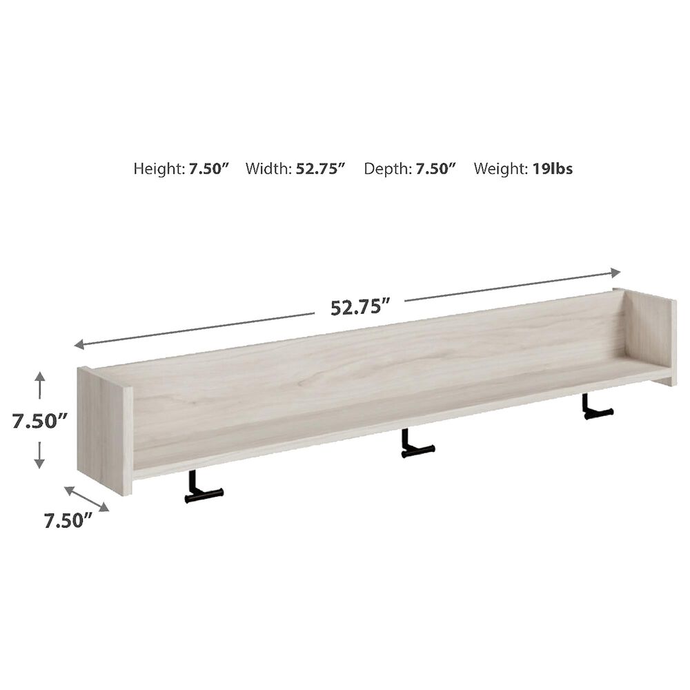 Ashley Socalle Wall Mounted Coat Rack with Shelf in Light Natural, , large