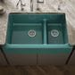 Kohler Whitehaven 35.5" Undermount Double-Bowl Kitchen Sink in Teal, , large