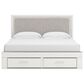 Ashley Zuraleus King Upholstered Storage Bed with Two Nightstands in Matte White, , large