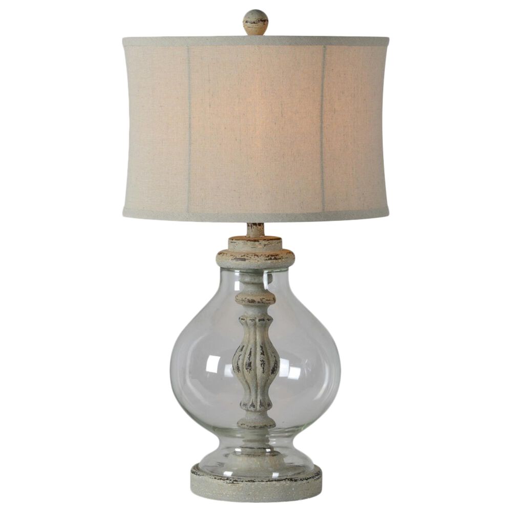 Southern Lighting Emily Table Lamp in Clear Glass and White, , large