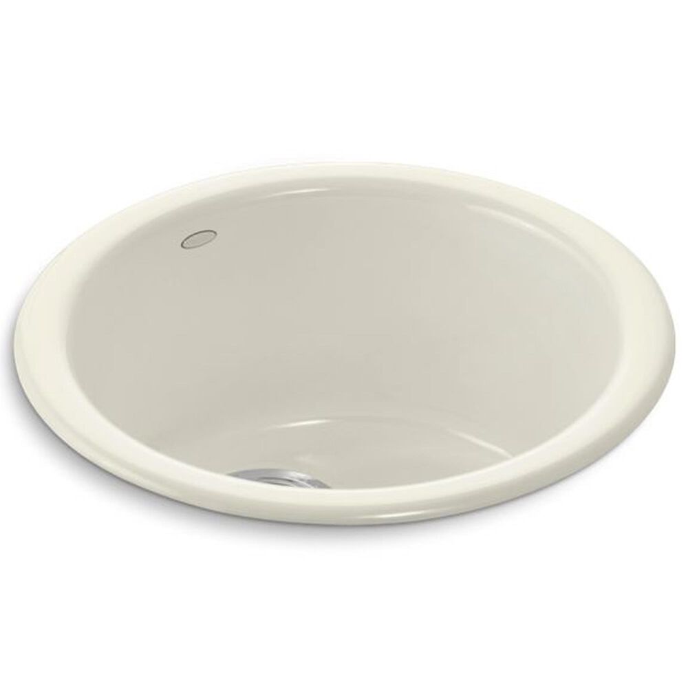 Kohler Porto Fino 18.5" Top-Undermount Single Bowl Bar Sinks in Biscuit, , large