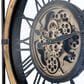 Yosemite Home Decor Iron Framed Gear Wall Clock in Black and Gold, , large