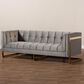 Baxton Studio Ambra Stationary Sofa in Grey Velvet, , large
