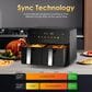 HOMLUX 10 Qt Dual Air Fryer with SyncCook in Black, , large