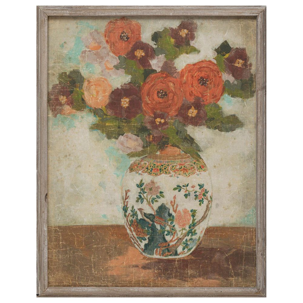 Creative Coop 26" x 20.75" Flowers and Vase Wall Art in Multicolor, , large