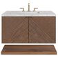 James Martin Vanities Marcello 36" Single Bathroom Vanity in Chestnut with 3 cm Eternal Jasmine Pearl Quartz Top and Rectangular Sink, , large