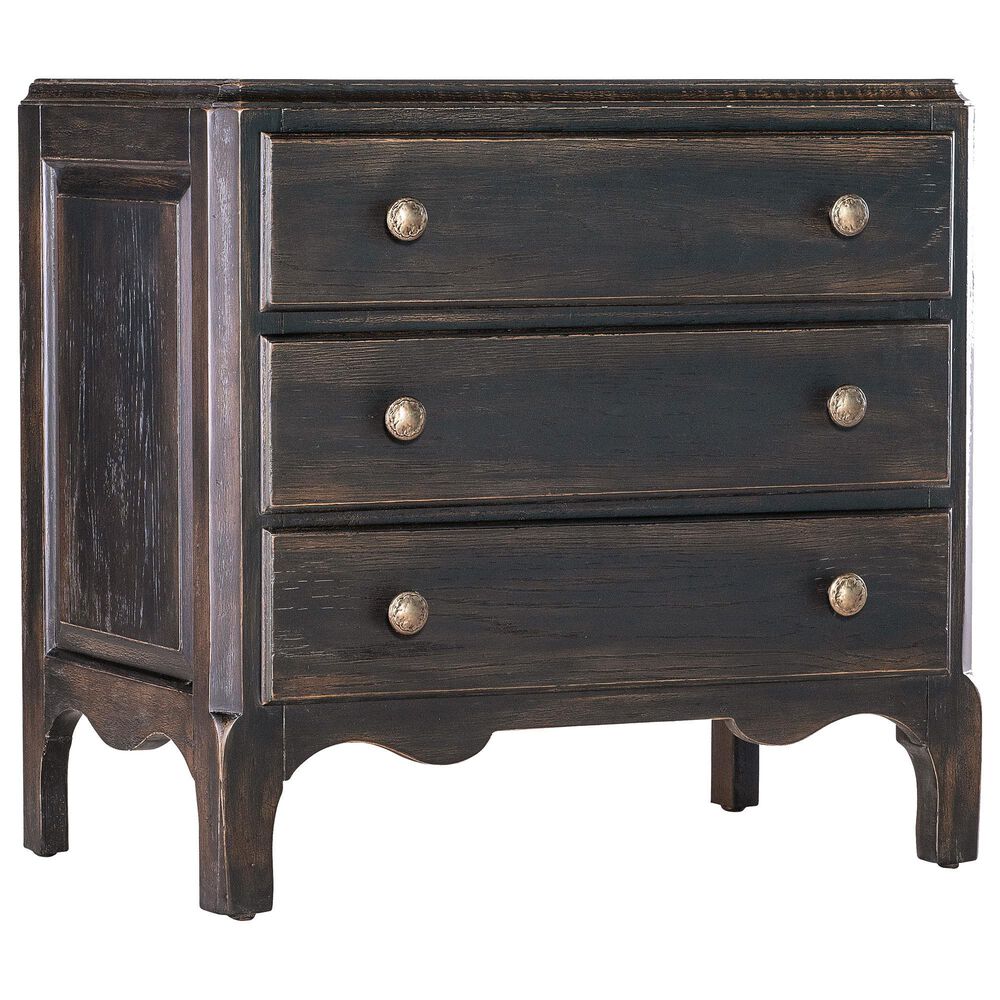 Hooker Furniture Americana 3-Drawer Nightstand in Black and Antique Bronze, , large