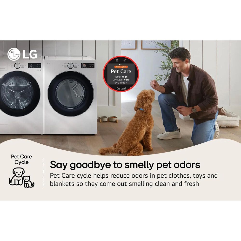 LG 7.4 Cu. Ft. Smart Front Load Electric Dryer with AI Sensor Dry in Alphine White, , large