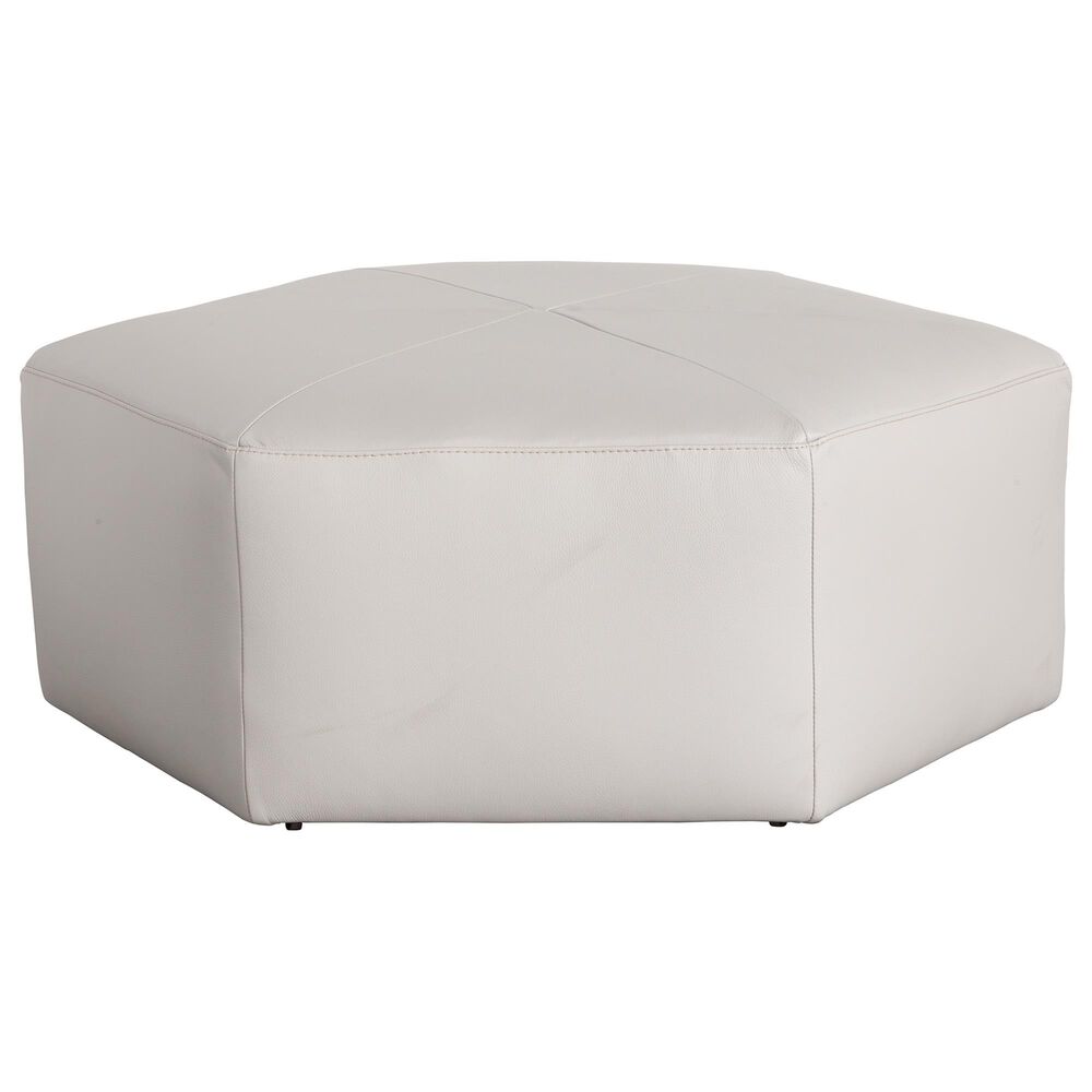 Jonathan Louis Hexi Leather Ottoman in Tribeca Chelsea, , large