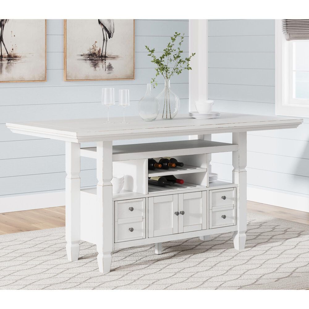 Ashley Robbinsdale Counter Height Dining Table in Antique White - Table Only, , large