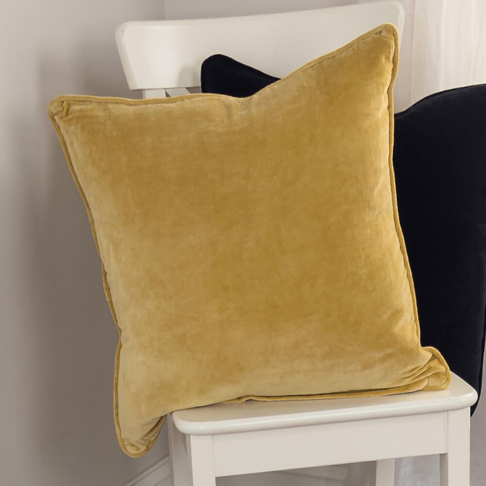 Rizzy Home Solid 20" Down Filled Pillow in Gold, , large
