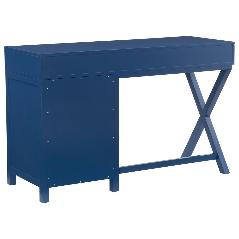 Linon Home Decor Peggy Side Storage Desk in Navy, , large