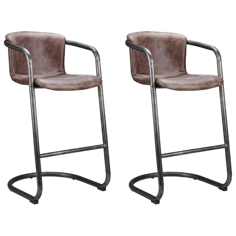 Moe's Home Collection Freeman Bar Stool in Light Brown SET OF TWO, , large