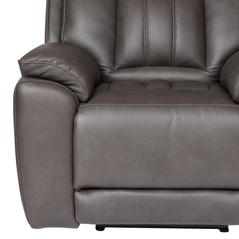 Bassett Benson Leather Power Recliner in Tuscan Gunmetal, , large