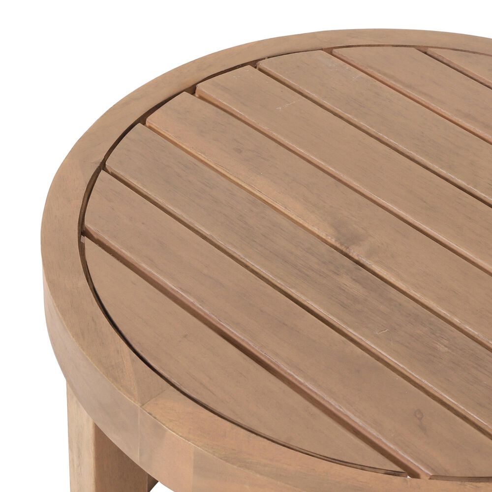 Hearth and Haven Round Patio Side Table in Brown, , large