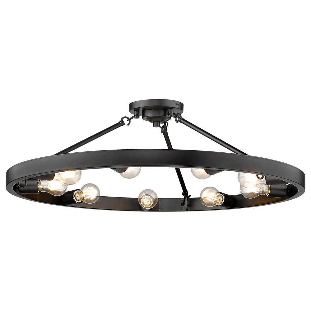 Golden Lighting Castile 9-Light Semi Flush in Matte Black, , large