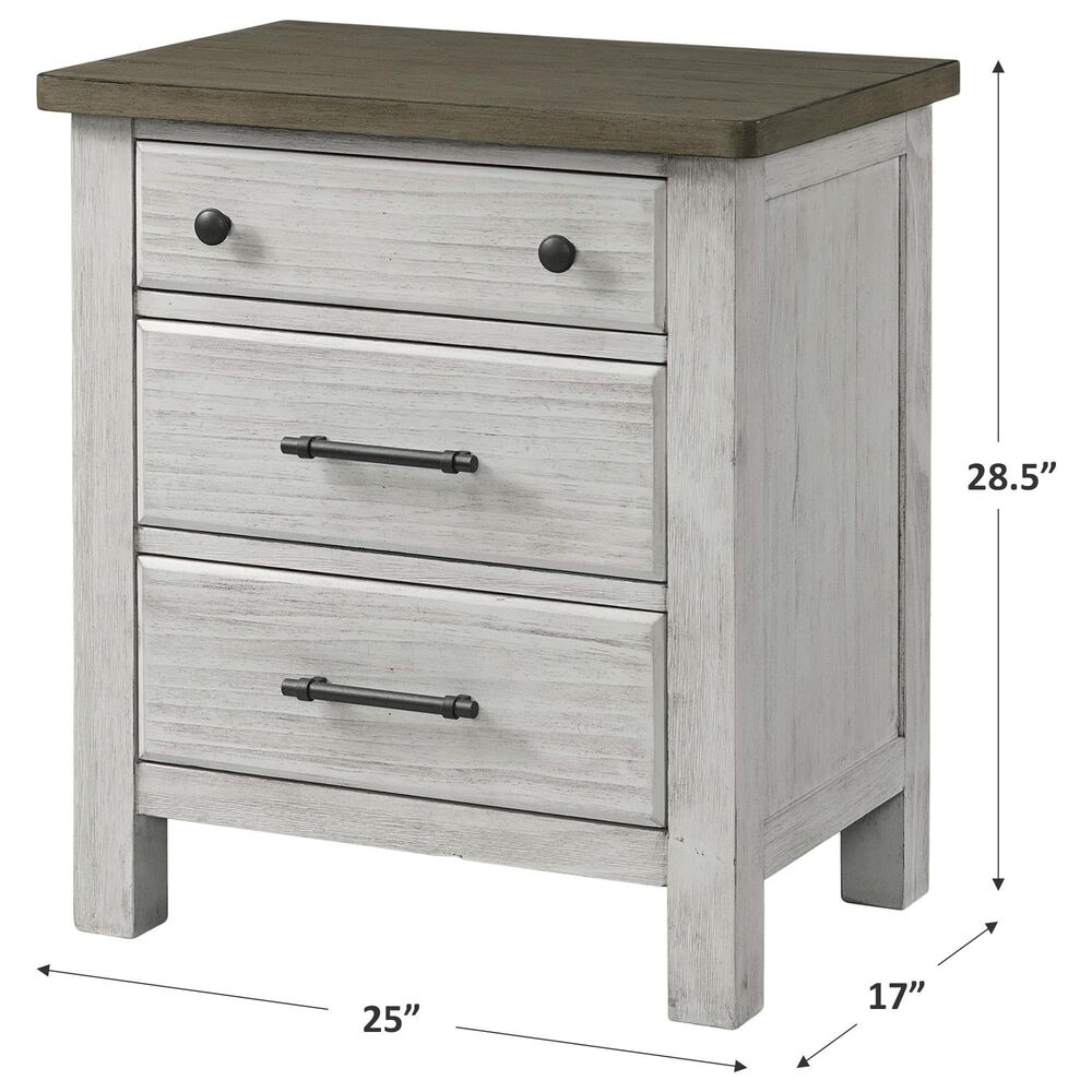 Eastern Shore Timber Ridge 2 Drawer Nightstand in Weather White and Sierra Brown, , large
