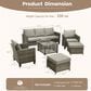 HOMLUX 6-Piece Outdoor Conversation Set in Dark Gray, , large