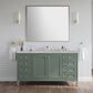 James Martin Vanities Chicago 60" Single Bathroom Vanity in Smokey Celadon with 3 cm Victorian Silver Quartz Top, Rectangular Sink and FreePower Wireless Charger, , large