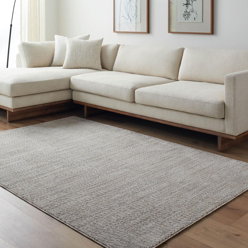 Surya Masterpiece Light Gray and Medium Gray 7'10" x 10'2" Area Rug, , large