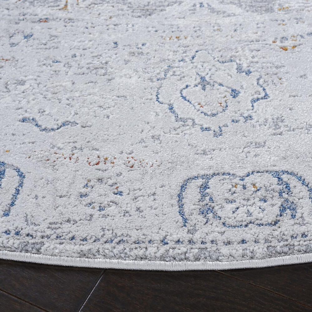 Safavieh Craft CFT927F 6&#39;7&quot; Round Grey and Blue Area Rug, , large