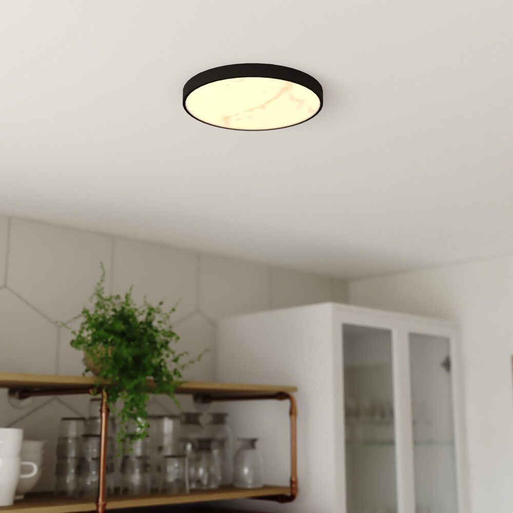 Vaxcel Aurelia 12" 1-Light Flush Mount in Matte Black, , large