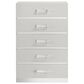 New Heritage Europa 5 Piece Wood Cal King Panel Bedroom Set with Chest and Nightstand in White, , large