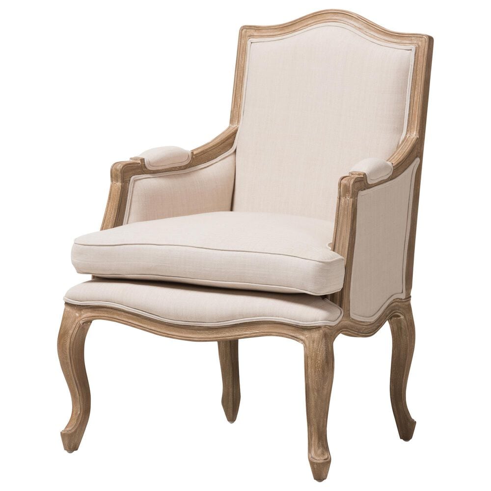 Baxton Studio Nivernais Accent Chair in Beige, , large