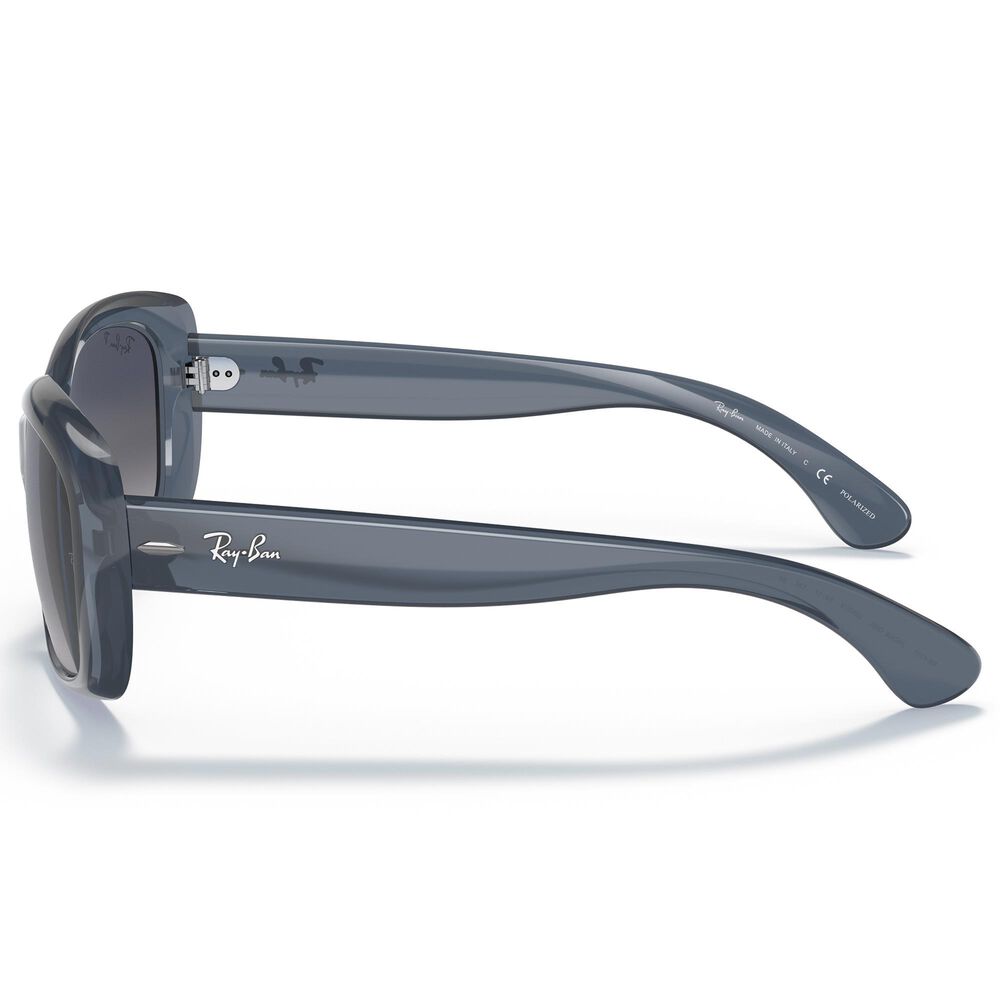Ray-Ban Jackie Ohh Sunglasses with Blue Lenses in Polished Transparent Blue, , large
