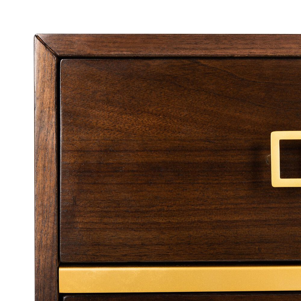 Safavieh Katia 3 Drawer Chest in Walnut/Gold, , large
