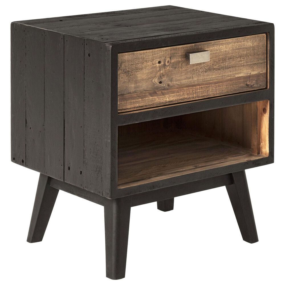 Moe"s Home Collection Nova 1 Drawer Nightstand in Black and Natural, , large
