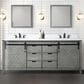 Lexora Home Marsyas 80" Double Bathroom Vanity in Ash Grey with White Quartz Top and Rectangular Sinks, , large