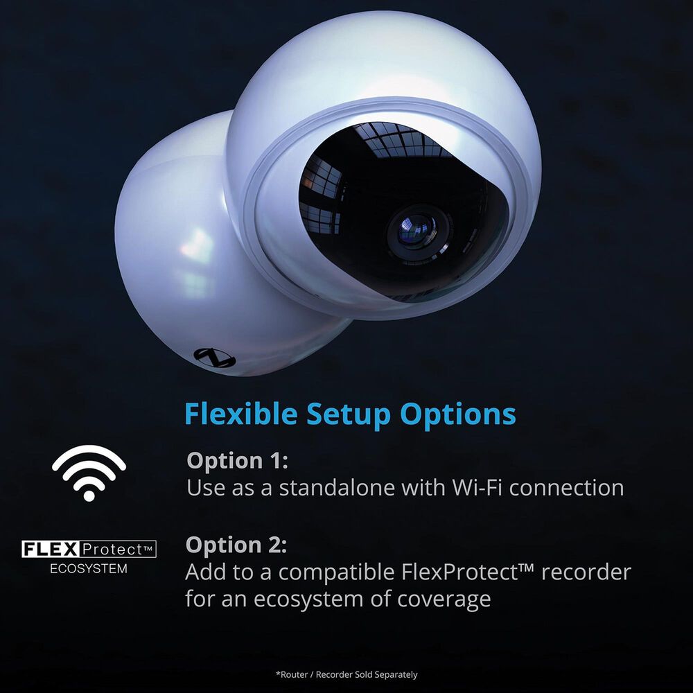 Night Owl Indoor Wi-Fi IP Plug In 3MP Deterrence Camera with Pan, Tilt and 2-Way Audio - White, , large