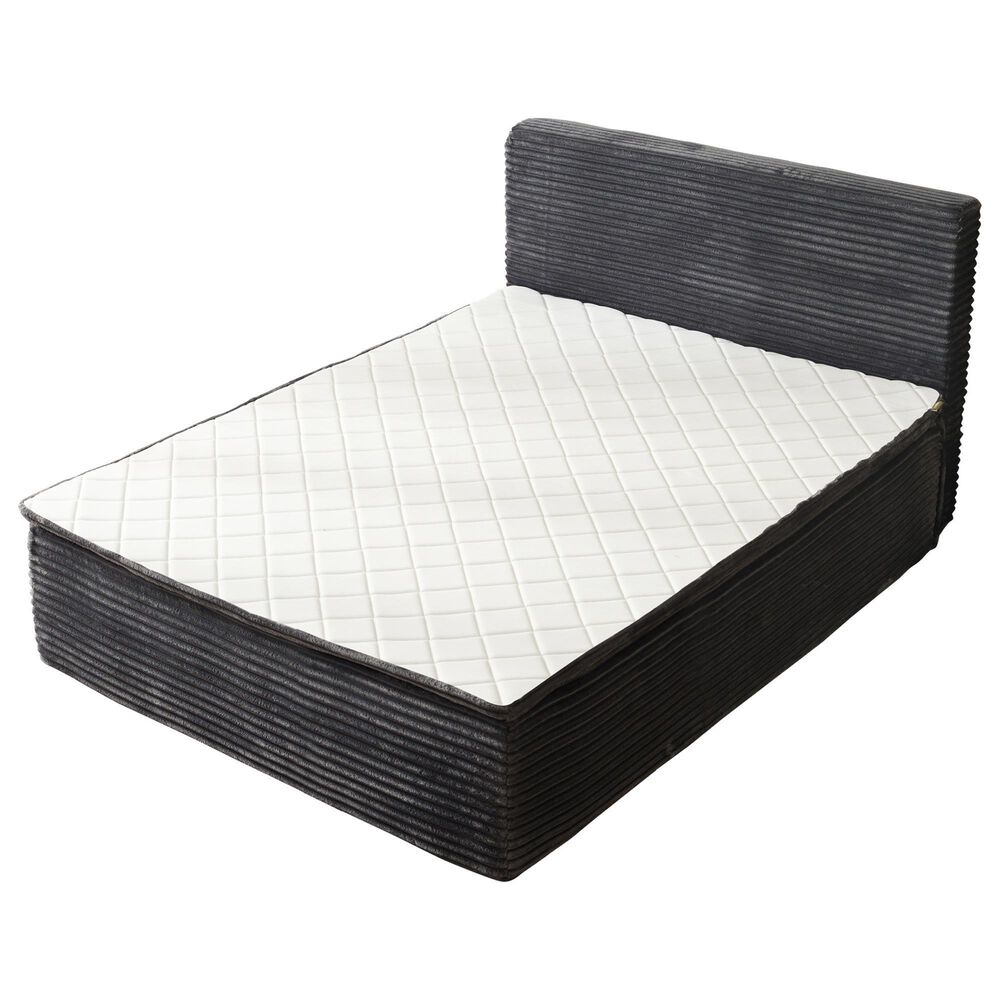 HOMLUX Plush Full Mattress with Grey Headboard, , large