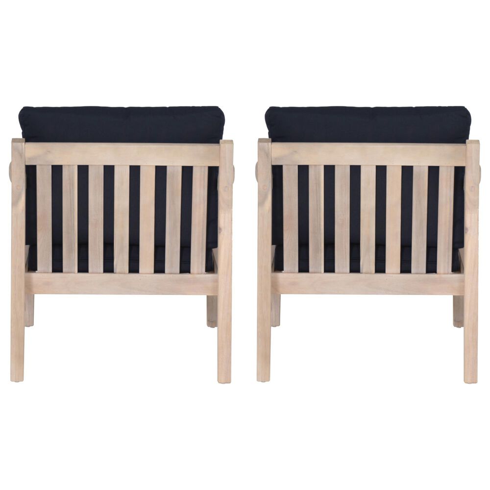Linon Home Decor Teagon Patio Arm Chair in Navy (Set of 2), , large